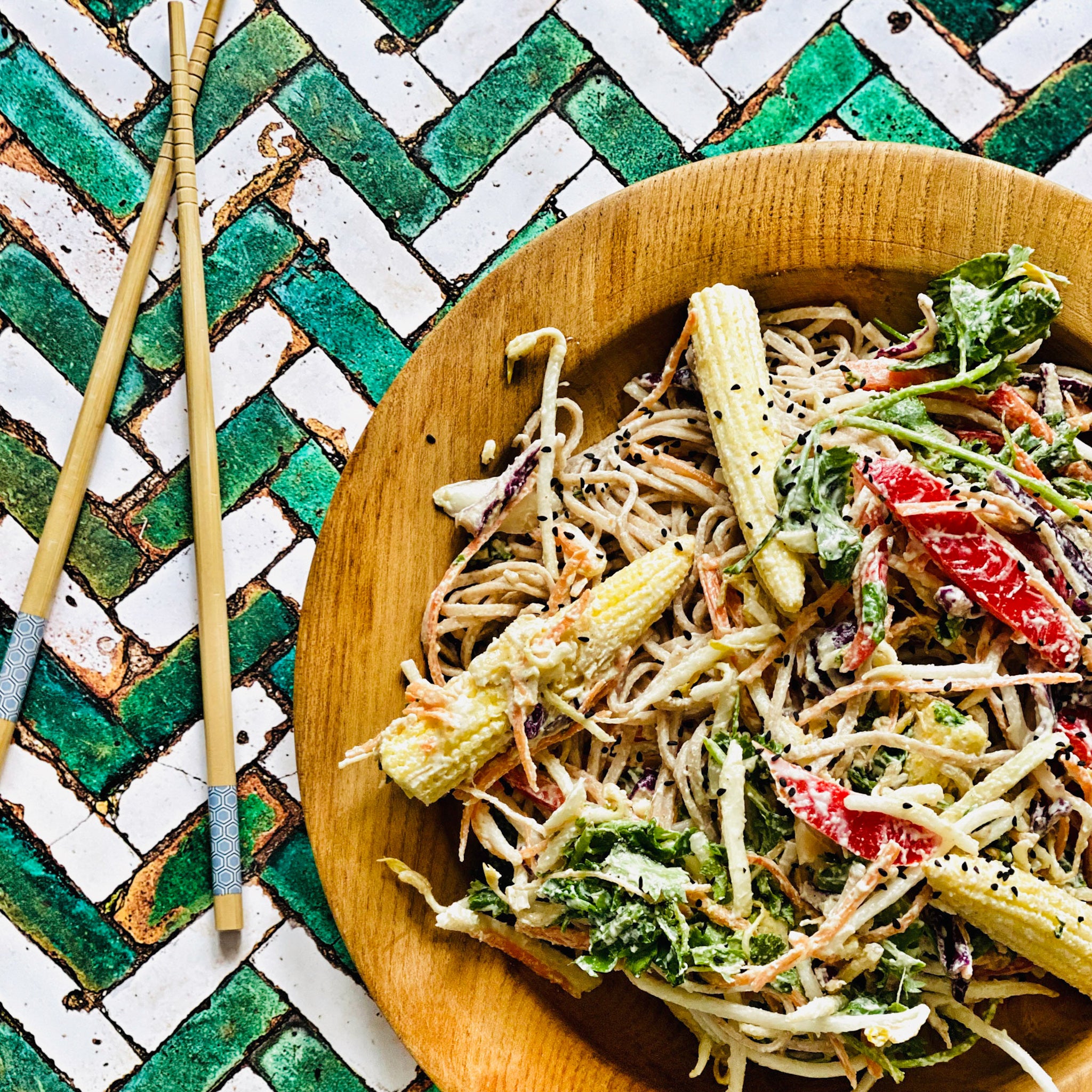 Cashew Coconut Cardamom Nut Butter Noodle Salad
