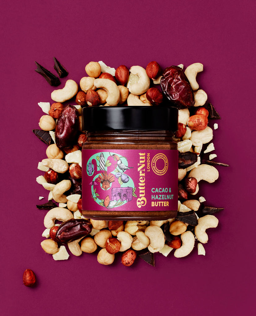 Cacao & Hazelnut Butter | ButterNut of London | Coloured Background