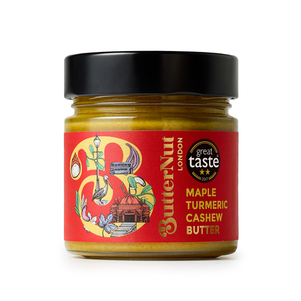 Image of a jar of Butter Nut of London's Maple Turmeric Cashew butter | 2* Great Taste