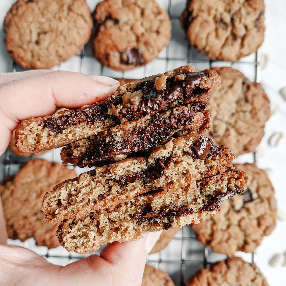 Peanut Butter Chocolate Chip Cookies made with Butter Nut of London's Smooth Peanut Butter