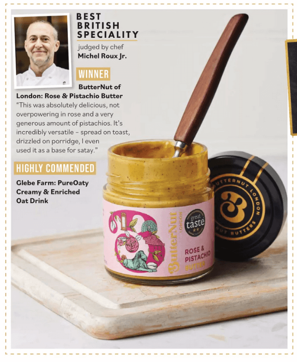 Rose & Pistachio Butter | ButterNut of London | Winner of Best British Speciality at the 2022 Great British Food Awards